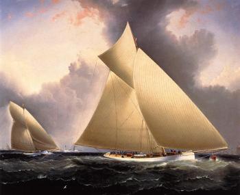 詹姆斯 E 巴特斯沃思 Mayflower Leading Galatea, America's Cup 詹姆斯 E 巴特斯沃思 Mayflower Leading Galatea, America's Cup